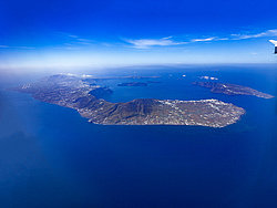 Luftbild von Santorin